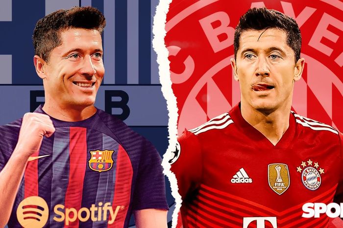 Foto utama sebuah laman di media Spanyol, Sport.es terkait transfer Robert Lewandowski dari Bayern Muenchen ke Barcelona.