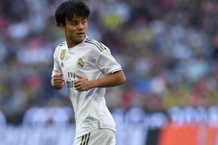 Takefusa Kubo saat membela Real Madrid menghadapi Tottenham di Audi Cup (30/7/2019).