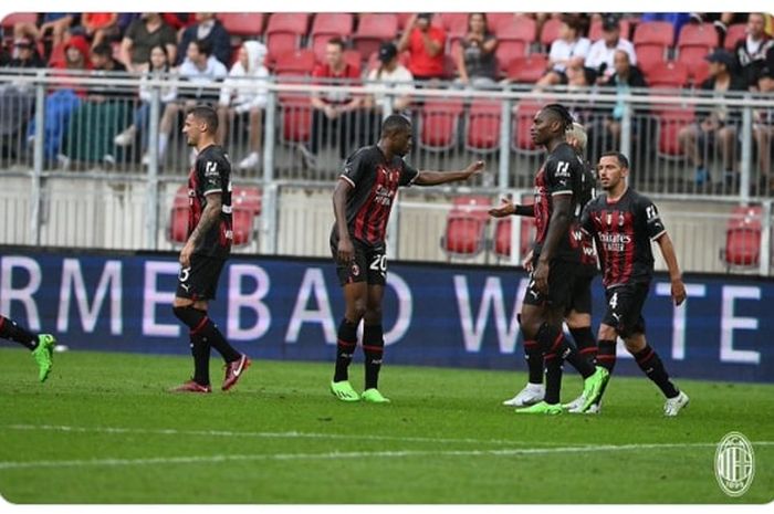 AC Milan menang telak atas Wolfsberger AC dalam uji coba pramusim di Klagenfurt (27/7/2022).