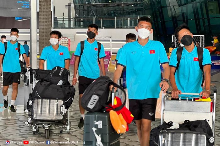 Pemain timnas U-16 Vietnam sudah tiba di Indonesia pada Kamis (28/7/2022).