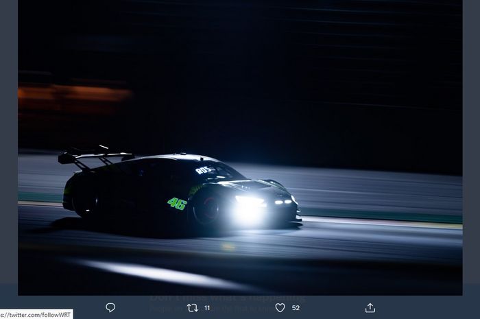 Aksi pembalap W-Racing Team, Valentino Rossi,  pada salah satu sesi Spa 24 Hours yang digelar di Sirkuit Spa-Francorchamps, Belgia, 28 Juli 2022.