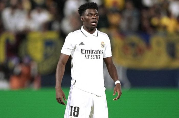 Aurelien Tchouameni saat tampil di laga pramusim Real Madrid vs Club America di San Francisco, AS (26/7/2022).