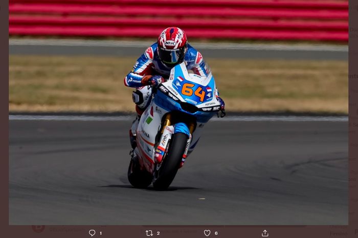 Pembalap Pertamina Mandalika SAG, Bo Bendsneyder, tampil dalam sesi kualifikasi Moto2 Inggris 2022 pada Sabtu (6/8/2022).
