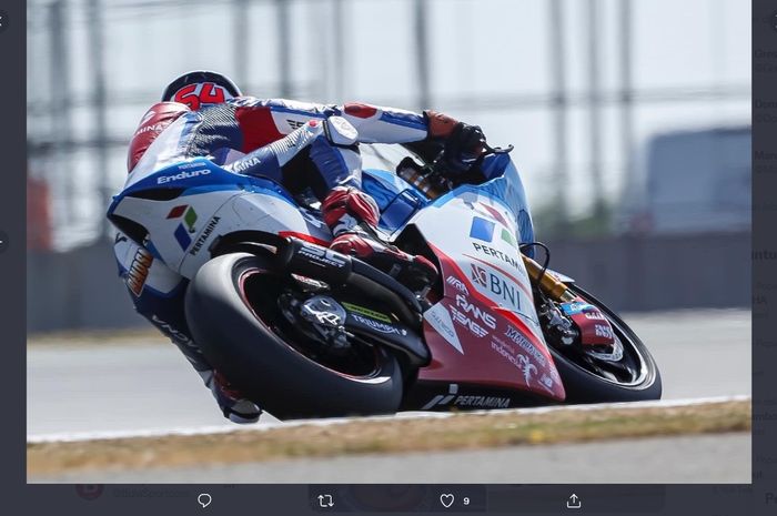 Jagoan Pertamina Mandalika SAG, Bo Bendsneyder, beraksi di MotoGP Inggris 2022 pada Minggu (7/8/2022) WIB. 