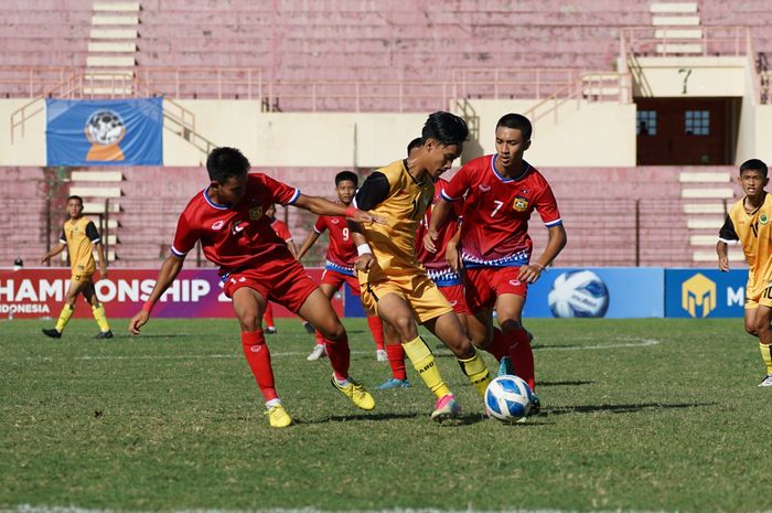 Pertandingan timnas U-16 Thailand vs Timor Leste pada laga pamungkas Grup B Piala AFF U-16 2022.