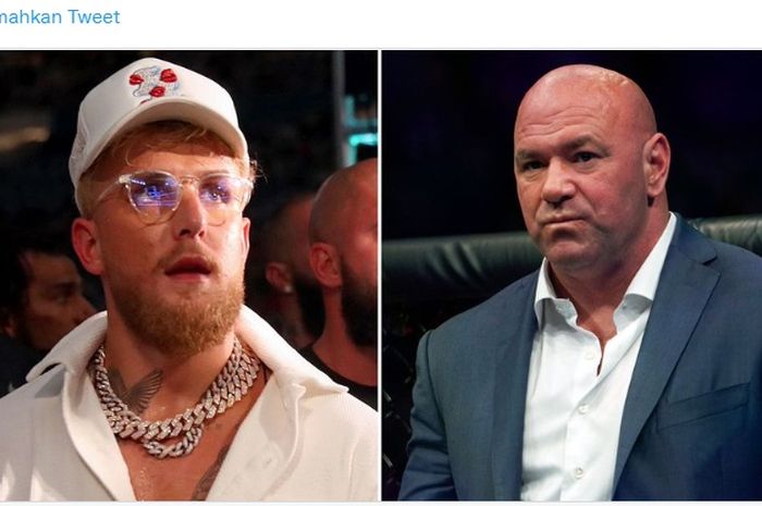 Montase bos UFC, Dana White (kanan), dan Jake Paul (kiri).