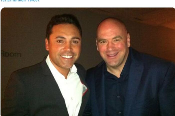 Bos UFC, Dana White (kanan), dan legenda tinju, Oscar De La Hoya (kiri).