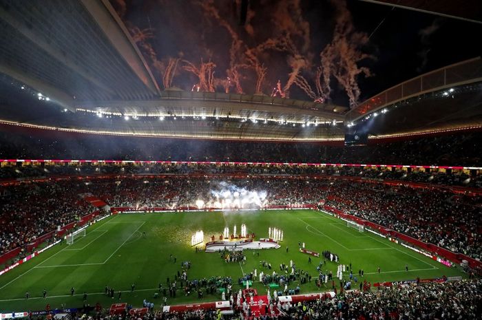 Suasana Al Bayt Stadium di Qatar.