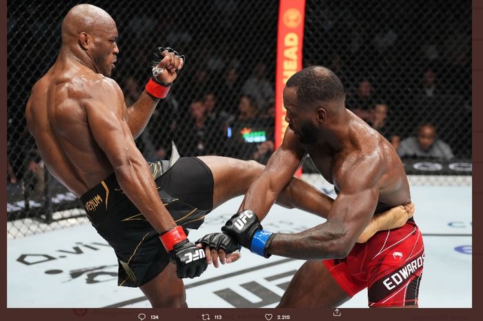 Kamaru Usman mengaku sempat berusaha membuat finish sebelum dibuat KO Leon Edwards di UFC 278.