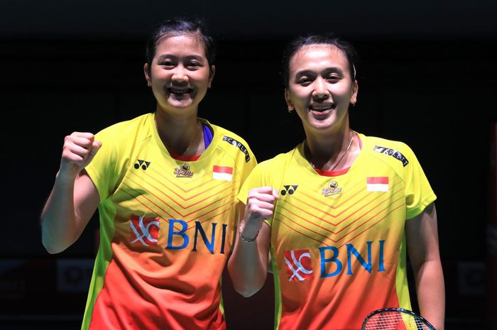 Pasangan ganda putri Indonesia, Febriana Dwipuji Kusuma/Amalia Cahaya Pratiwi, pada babak pertama Japan Open 2022 di i Maruzen Intec Arena, Osaka, Rabu (31/8/2022).