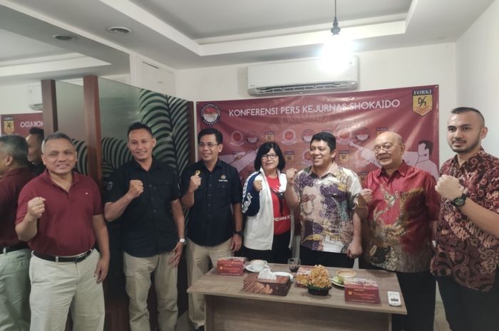 Sesi jumpa pers Kejurnas Shokaido 2022 di Jakarta Selatan