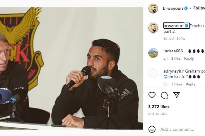 Unggahan masa lalu Brwa Nouri bersama Graham Potter. 