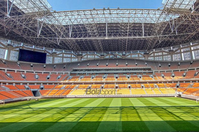 Suasana bagian dalam stadion JIS (Jakarta Internasional Stadium) pada 12 September 2022.