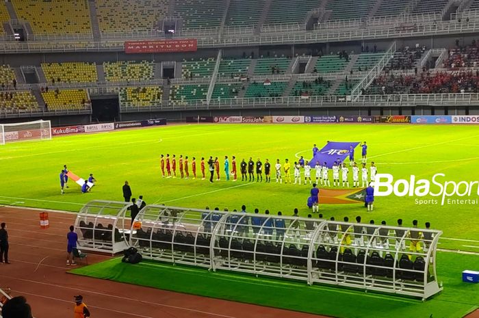 Laga timnas U-19 Indonesia Vs Timor Leste di grup F Kualifikasi Piala Asia U-20 2023 di Stadion Gelora Bung Tomo, Surabaya, Rabu (14/9/2022).