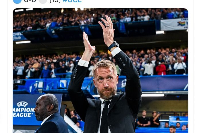 Pelatih Chelsea, Graham Potter, pada pertandingan Liga Champions melawan RB Salzburg di Stamford Bridge, Kamis (15/9/2022) dini hari WIB.