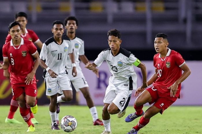 Suasana pertandingan Grup F Kualifikasi Piala Asia U-20 2023 antara Timnas U-20 Indonesia Vs Timor Leste, Rabu (14/9/2022).