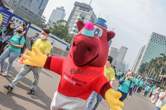 Maskot Piala Dunia U-20 2023 yakni Bacuya diperkenalkan di Bunderan HI, Jakarta, 18 September 2022.