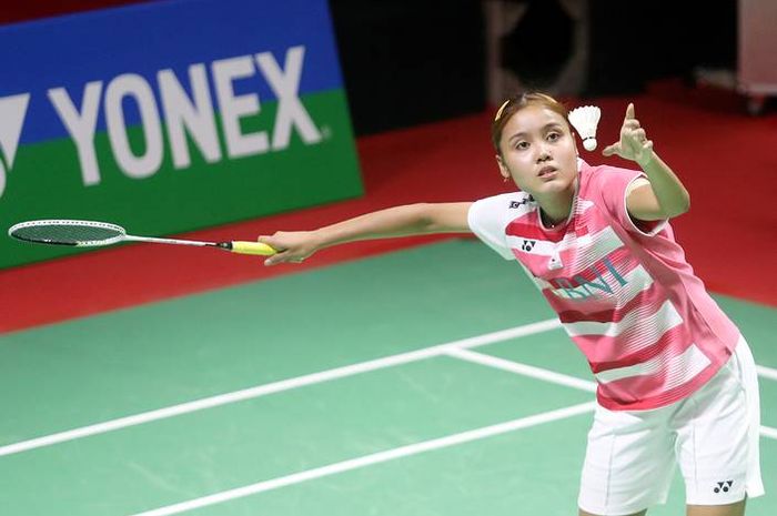 Pebulu tangkis tunggal putri Indonesia, Bilqis Prasista, saat berlaga pada babak 32 besar Indonesia International Series 2022 di Gor Amongrogo, Yogyakarta, Selasa, 20 September 2022