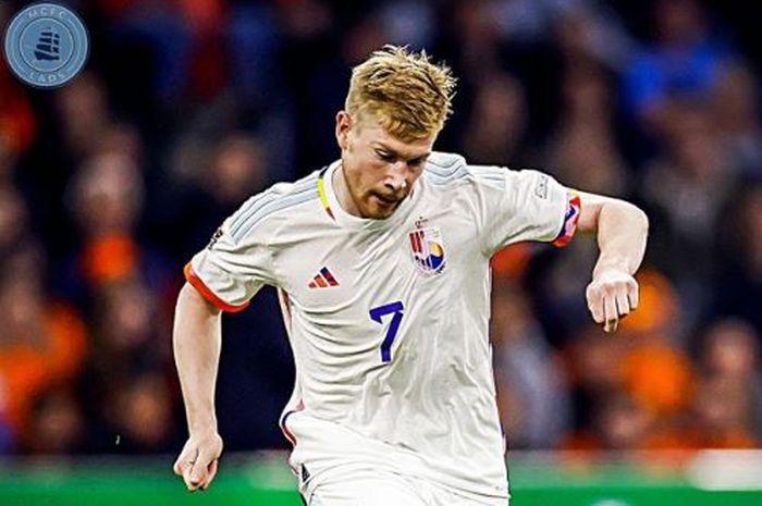 Gelandang timnas Belgia, Kevin De Bruyne, beraksi dalam laga Liga A Grup 4 UEFA Nations League kontra timnas Belanda di Stadion Johan Cruijff ArenA, Minggu (25/9/2022).