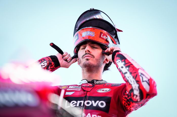 Pembalap Ducati Francesco Bagnaia menjelang tampil pada sesi balapan MotoGP Jepang 2022, Minggu (25/9/2022)