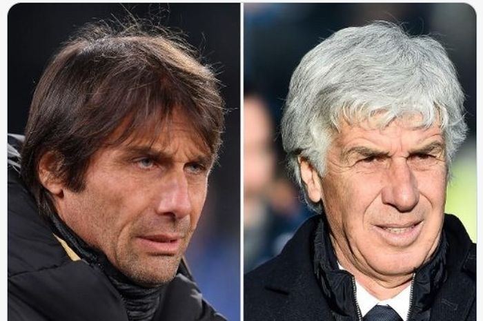 Antonio Conte (kiri) dan Gian Piero Gasperini (kanan)