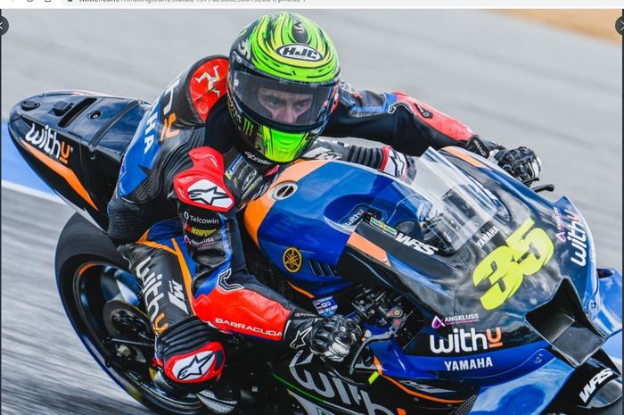 Pembalap WithU Yamaha RNF, Cal Crutchlow pada MotoGP Thailand 2022