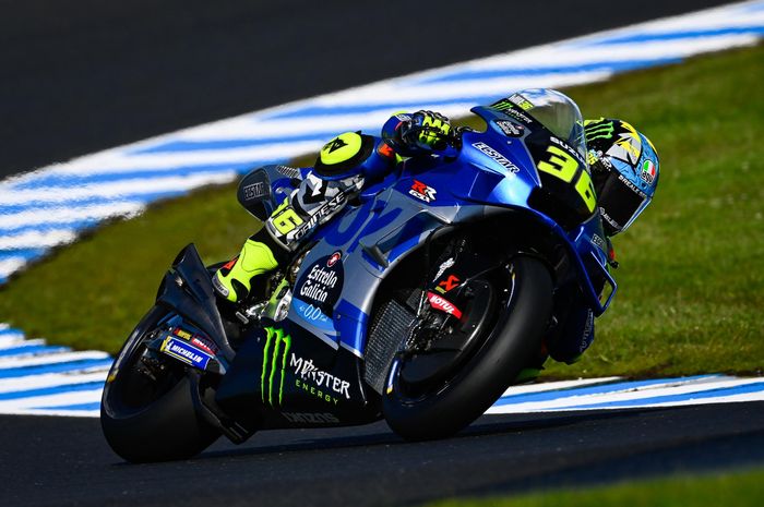 Pembalap Suzuki Ecstar, Joan Mir pada sesi latihan bebas MotoGP Australia 2022 di Sirkuit Phillip Island, Jumat (14/10/2022)