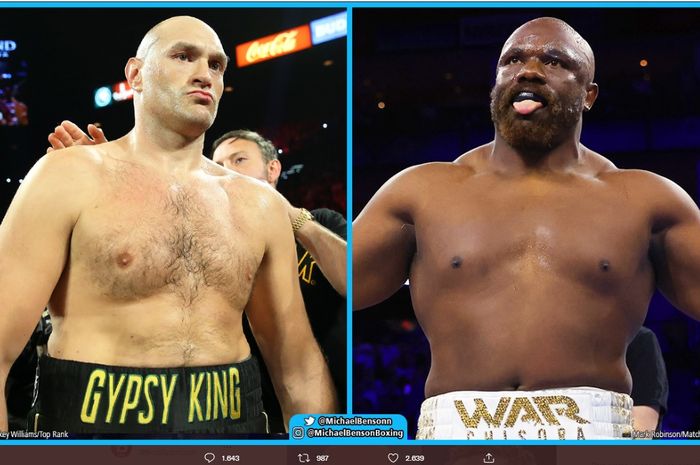 Montase dua jagoan tinju kelas berat, Tyson Fury (kiri) dan Derek Chisora (kanan).