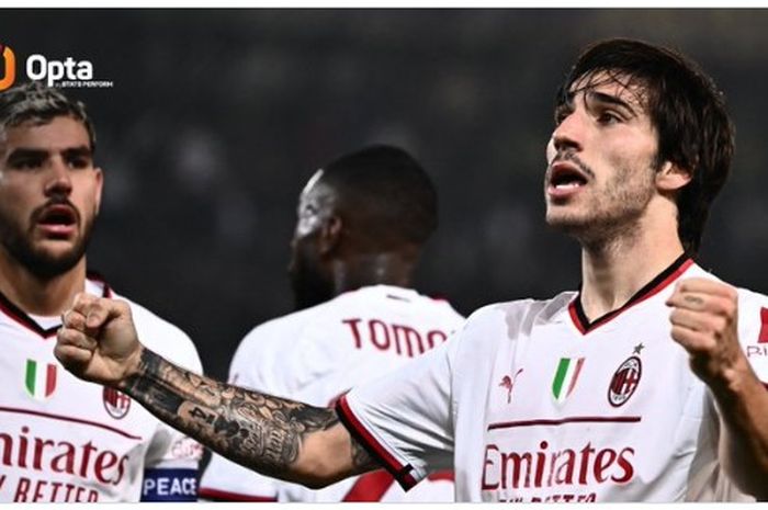 Pemain AC Milan, Sandro Tonali (kanan), terima tawaran Newcastle United di bursa transfer musim panas 2023.