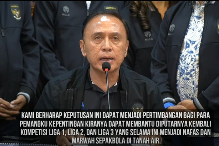 Ketua Umum PSSI, Mochamad Iriawan memberikan pernyataan terkait hasil rapat Exco PSSI yang akan segera menggelar Kongres Luar Biasa (KLB).