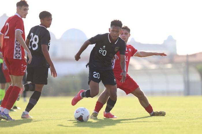 Pertemuan kedua timnas U-20 Indonesia vs Moldova dalam laga uji coba berakhir imbang 0-0 di Emirhan Stadium Side, Turki, Jumat (4/11/2022).