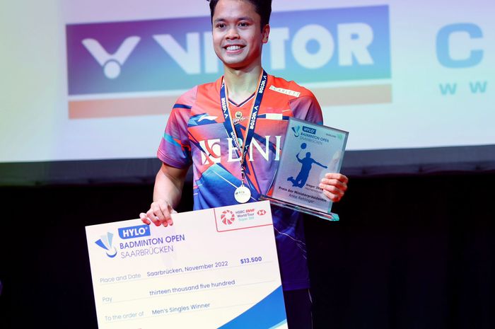 Tunggal putra Indonesia, Anthony Sinisuka Ginting, menjadi juara pada Hylo Open 2022.