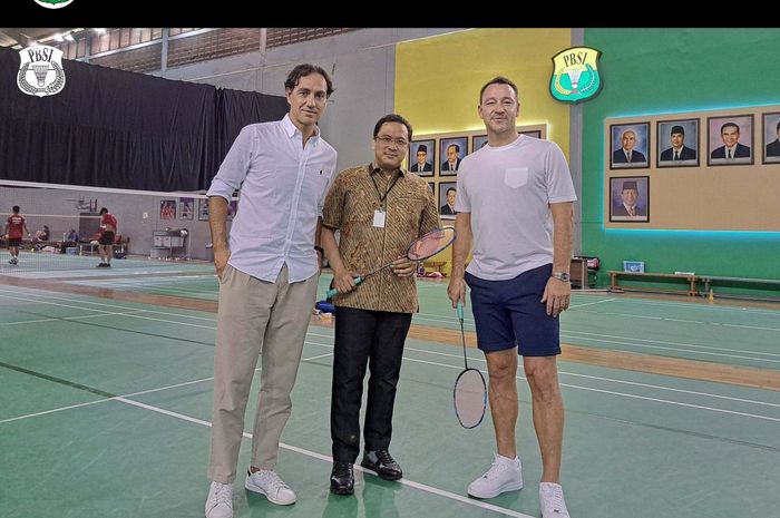 John Terry dan Alessandro Nesta berkunjung ke Pelatnas PBSI Cipayung, Jakarta, Jumat (11/11/2022).