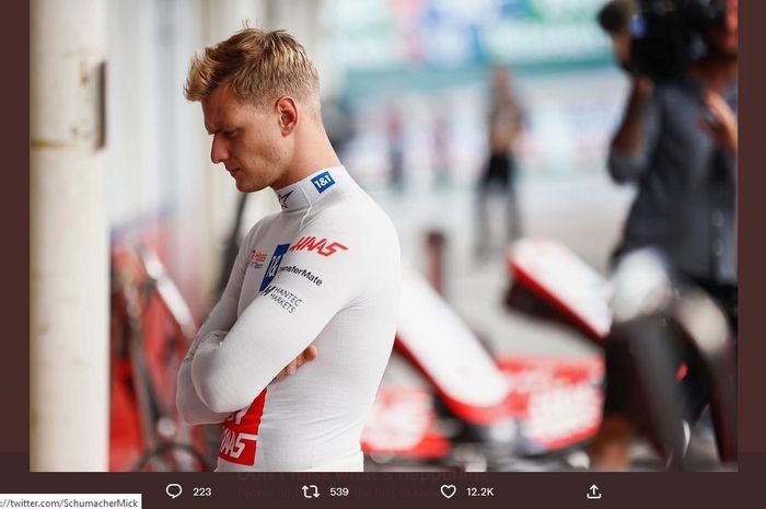 Pembalap Haas, Mick Schumacher, saat seri balap Formula 1 GP Sao Paulo di Autodromo Jose Carlos Pace, Brasil, 12 November 2022.