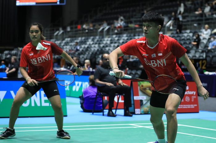 Pasangan ganda campuran Indonesia, Adnan Maulana/Nita Violina Marwah, pada babak kedua Australian Open 2022 di Sydney Olympic Park, Kamis (17/11/2022).