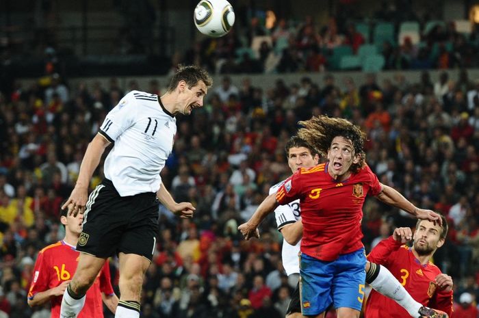 Duel timnas Spanyol vs timnas Jerman pada semifinal Piala Dunia 2010 di Durban (7/7/2010). Kedua tim bertemu lagi di fase grup Piala Dunia 2022.