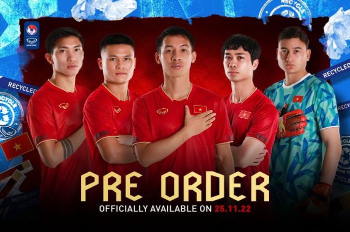 Penampakan jersey terbaru Timnas Vietnam.