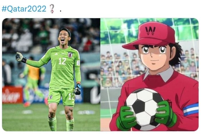 Kiper timnas Jepang, Shuichi Gonda, tampil perkasa lawan timnas Jerman di Piala Dunia 2022 hingga disamakan dengan tokoh anime Genzo Wakabayashi.