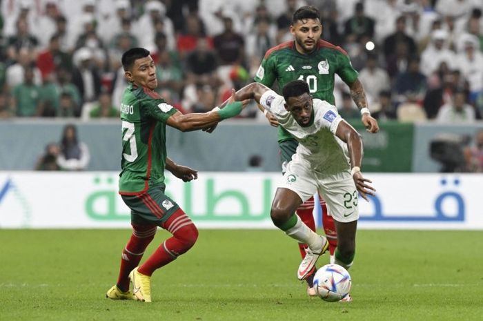 Duel Arab Saudi vs Meksiko pada penyisihan grup Piala Dunia 2022.