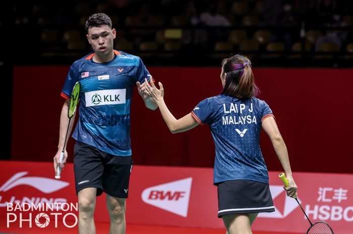 Pasangan ganda campuran Malaysia, Tan Kian Meng/Lai Pei Jing pada pertandingan pertama grup B BWF World Tour Finals 2022, Rabu (7/12/2022)