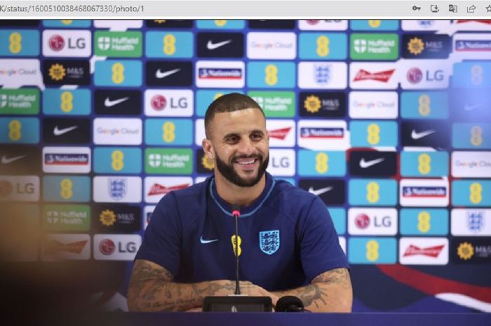 Bek kanan timnas Inggris, Kyle Walker.