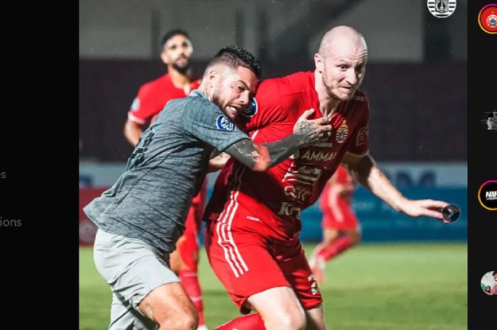 Diego Michiels dan Michael Krmencik terlibat insiden tak sportif di laga Persija Jakarta vs Borneo FC, Selasa (7/12/2022) malam WIB.