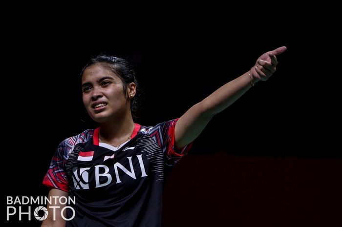 Pebulu tangkis tunggal putri Indonesia, Gregoria Mariska Tunjung, saat menghadapi An Se-young dari Korea pada pertandingan grup A BWF World Tour Finals 2022 di Nimibutr Arena, Bangkok, Thailand, Kamis, 8 Desember 2022