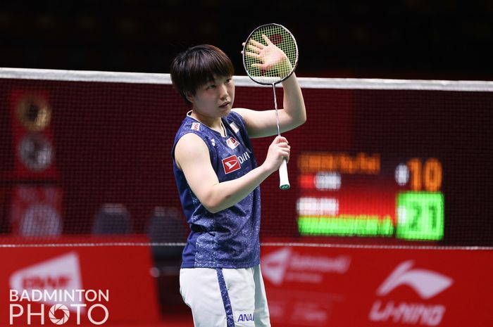 Pebulu tangkis tunggal putri Jepang, Akane Yamaguchi pada pertandingan semifinal BWF World Tour Finals 2022, Sabtu (10/12/2022)