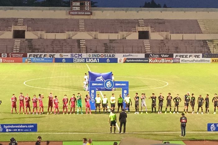 Suasana pertandingan Persis Solo vs Barito Putera di Stadion Sultan Agung, Bantul pada Rabu (14/12/2022)