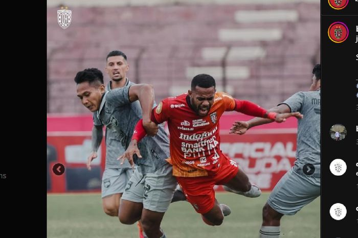 Suasana pertandingan pekan ke-15 Liga 1 2022-2023 antara Bali United melawan Borneo FC, di Stadion Sultan Agung, Bantul, Kamis (15/12/2022).