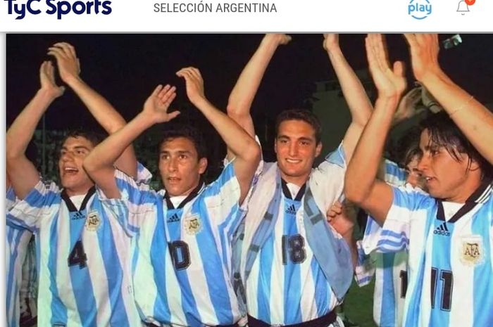 Lionel Scaloni (18) saat membela timnas Argentina di final Turnamen Touloun 1998 melawan Prancis. Kali ini Scaloni bakal kembali bertemu Prancis di final Piala Dunia 2022.