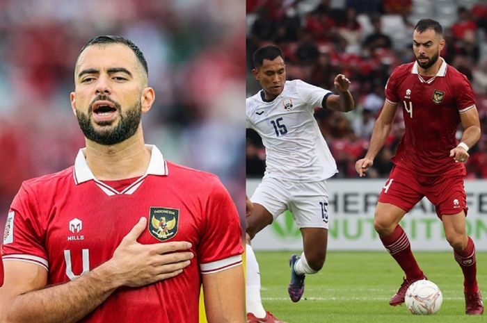 Jordi Amat mencetak debut Timnas Indonesia menghadapi Kamboja dalam Piala AFF 2022 di Stadion Utama GBK, Senayan, Jakarta, 23 Desember 2022.