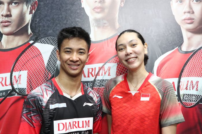 Dejan Ferdinansyah dan Gloria Emanuelle Widjaja, Pasangan Ganda Campuran Bulutangkis Indonesia, saat ditemui usai latihan di Gor Djarum, Kawasan Jakarta Pusat, Rabu (28/12/22)