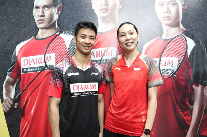 Dejan Ferdinansyah dan Gloria Emanuelle Widjaja, Pasangan Ganda Campuran Bulutangkis Indonesia, saat ditemui usai latihan di Gor Djarum, Kawasan Jakarta Pusat, Rabu (28/12/22)